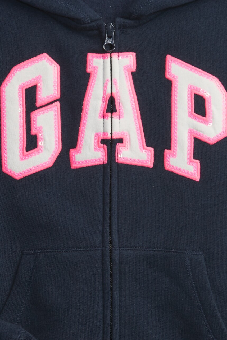 Canguro Con Cierre Con Felpa Logo Gap Niña Elysian Blue 2