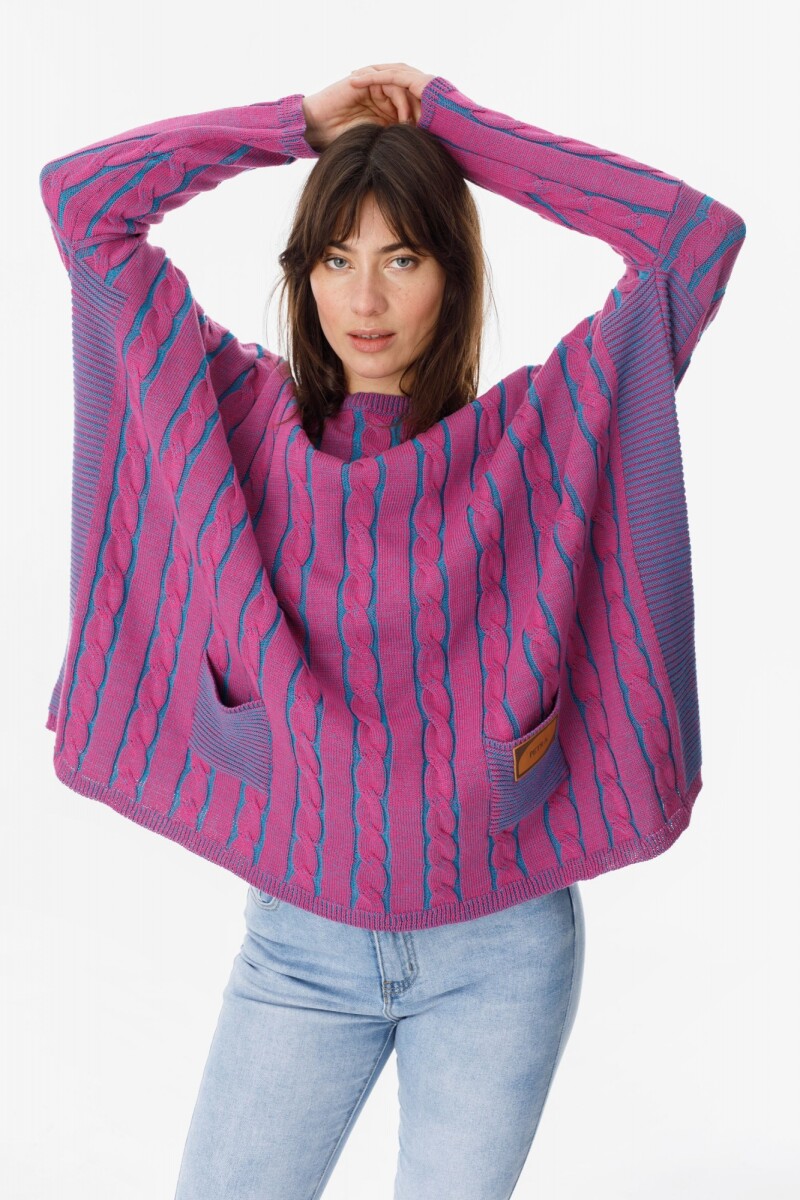 Sweater Oceano Magenta/Turquesa