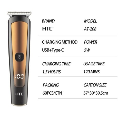 Cortapelo inalámbrica HTC 5 en 1 AT208 V01