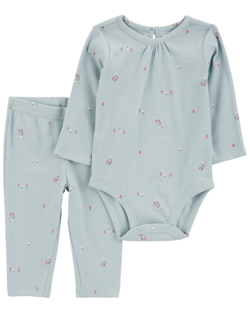 Set dos piezas de algodón, pantalón y body, diseño ratoncitos 