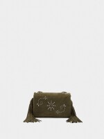 Bolso Bandolera Con Tachuelas Y Flecos caqui
