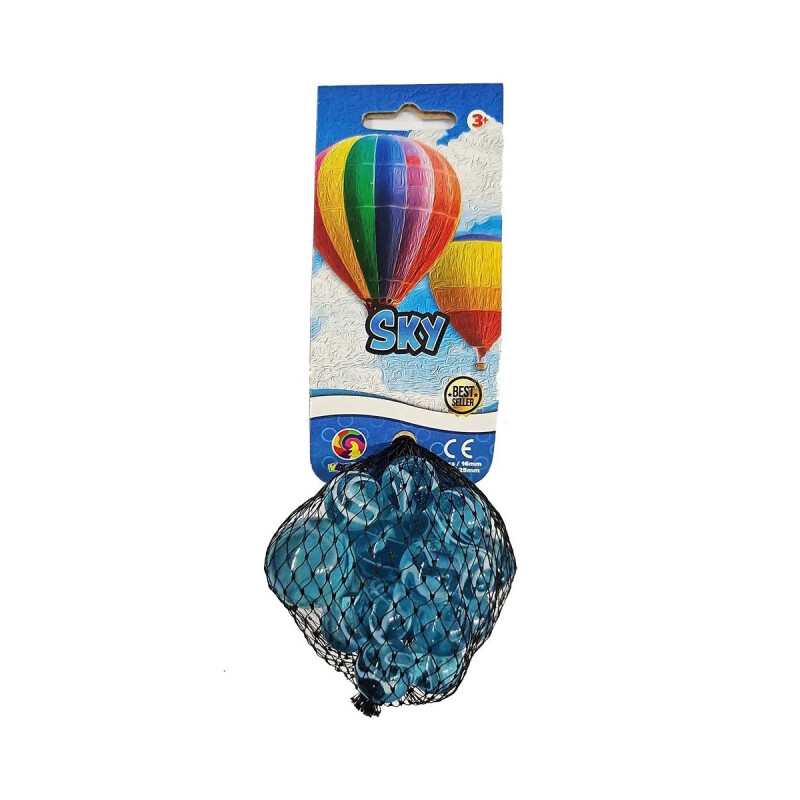 Bolitas Canicas en red 20 bolitas + 1 bochón Sky