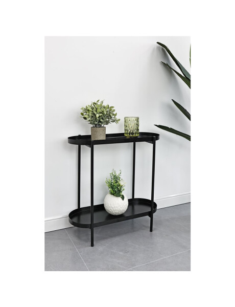 CONSOLA 2 NIVELES 54X25X56CM METAL NEGRO CONSOLA 2 NIVELES 54X25X56CM METAL NEGRO