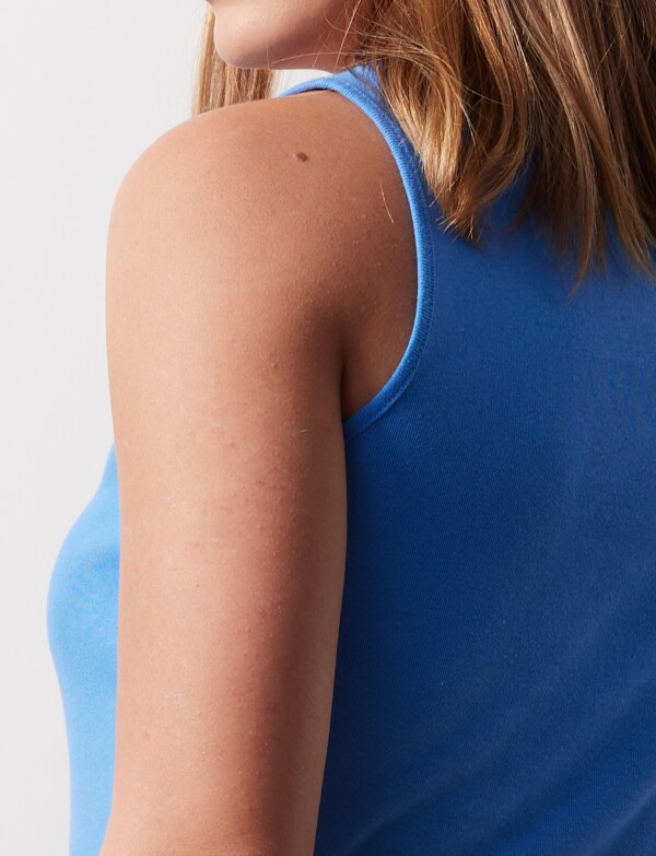 Musculosa Algodon Basica CELESTE OSCURO