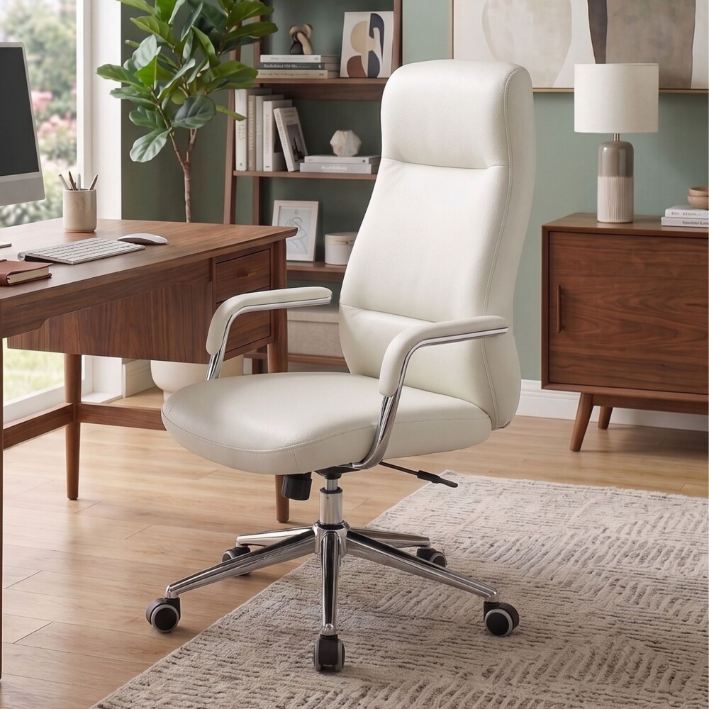 Silla de oficina Cromada 4 Posiciones - Pole Blanco