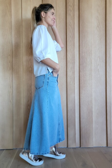 Pollera Alaska Denim Celeste
