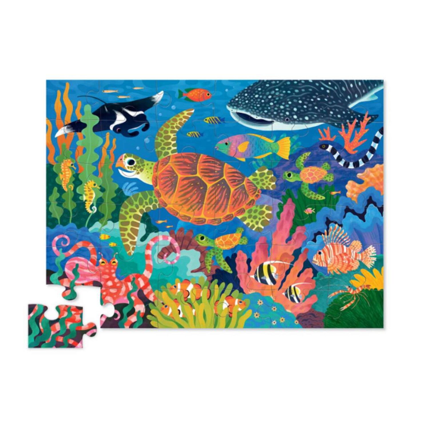 Crocodile Creek Puzzle Sagomato 36 Pezzi Ocean Dreams - Forma Speciale, Per Bambini, Multicolore (Mod. 40776) - 3