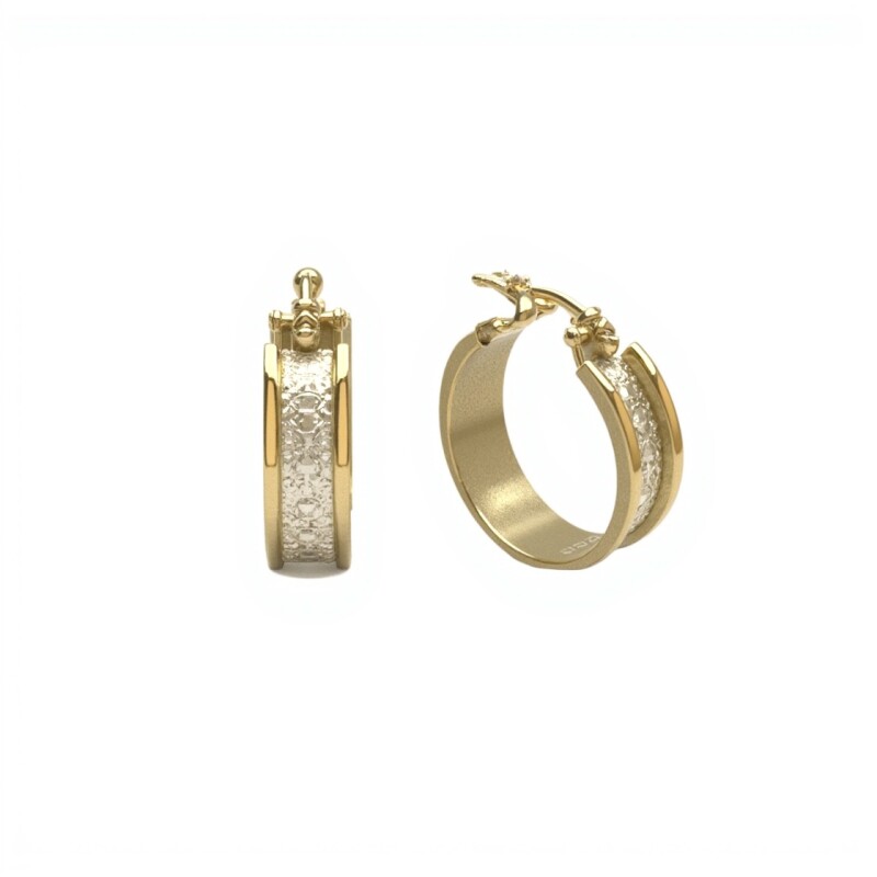 Caravanas Aros esclava-Plata y oro-SIn piedra-CA5144 sinpiedra