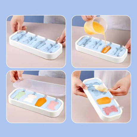 Molde de silicona para paletas heladas con formas Rosado