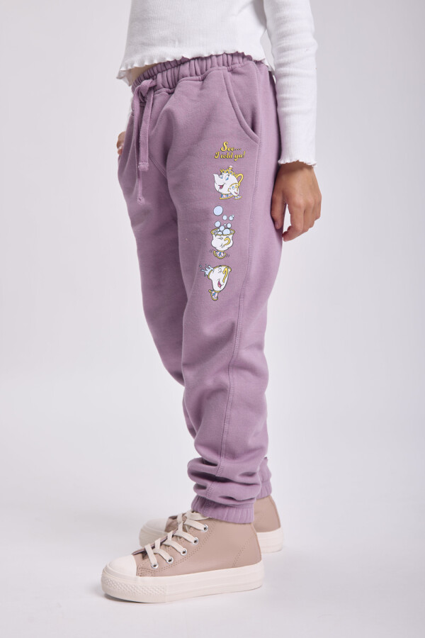 Pantalón deportivo jogger estampa Violeta