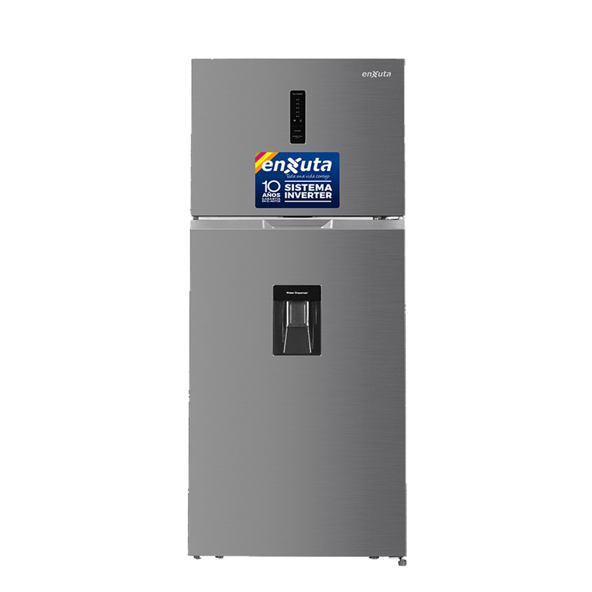 REFRIGERADOR FRÍO SECO INVERTER 420 LITROS INOX CON DISPENSADOR ENXUTA 
