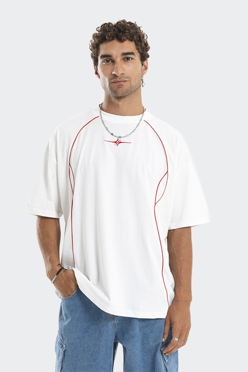 Remera Pulau Glitch Blanco