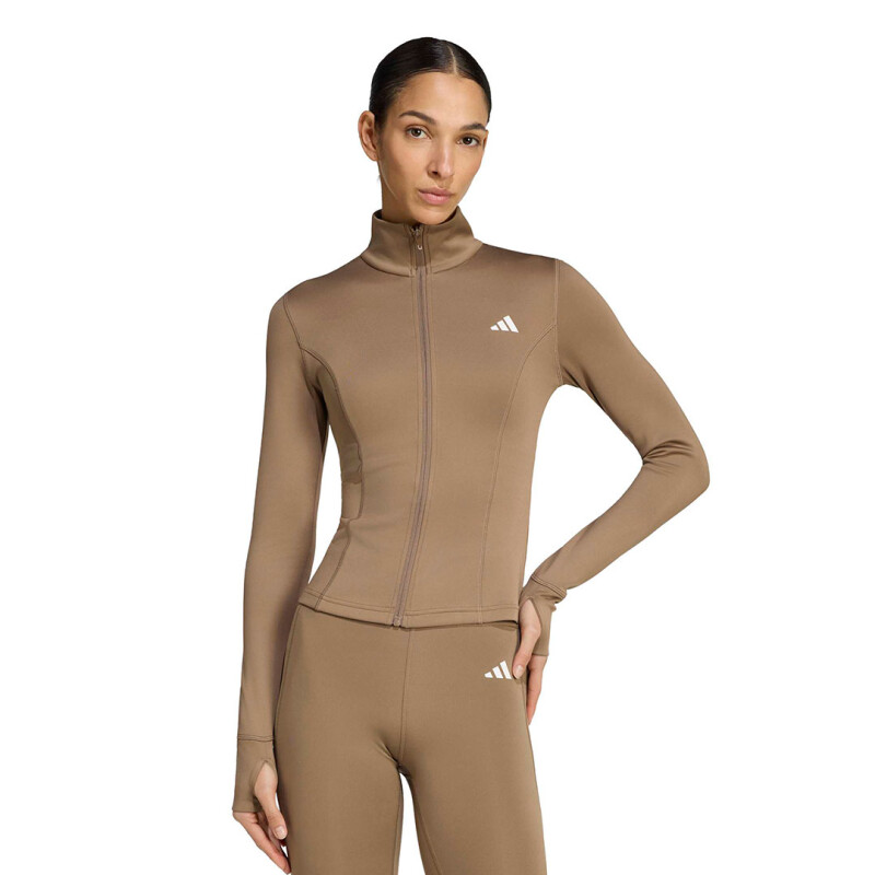 Campera de Mujer Adidas Optime Essentials We Zip Beige