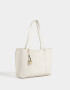 Shopper Cartera Shopper Con Charm - Blanco Crudo