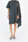 VESTIDO ZERO WASTE DRAPED MINI Gris
