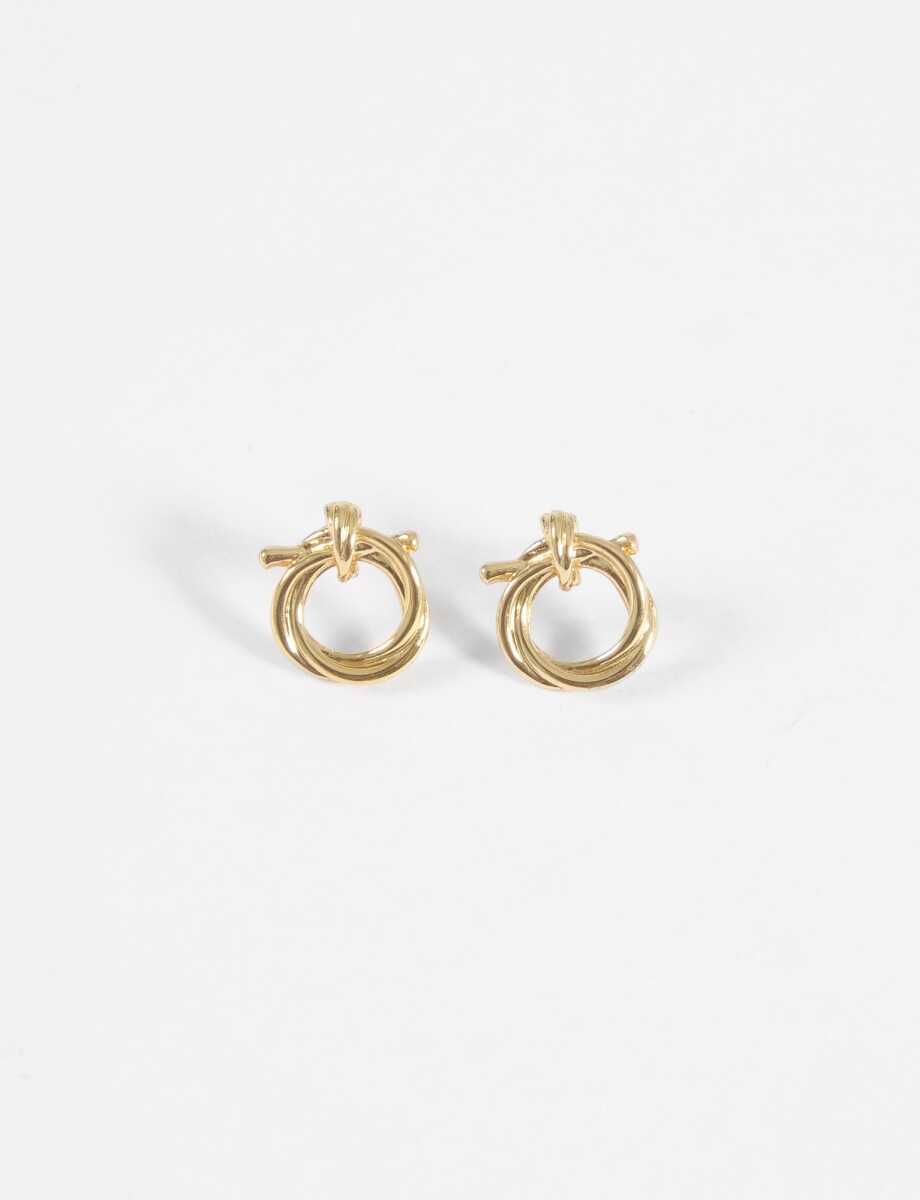 Caravanas circular nudo - dorado 