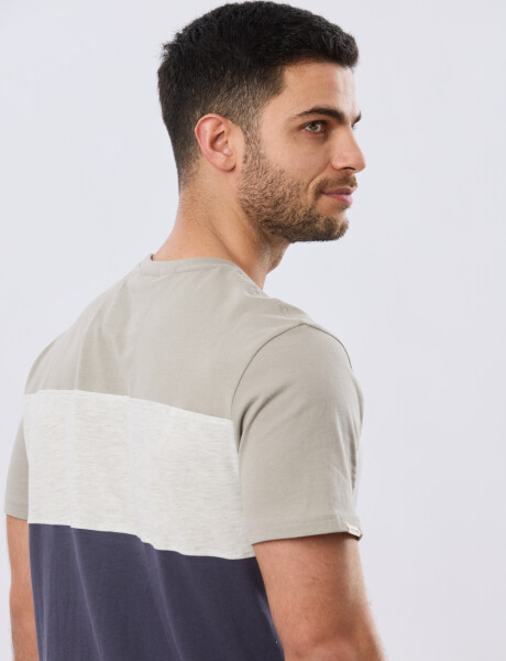 REMERA RAYADA DE ALGODÓN Azul