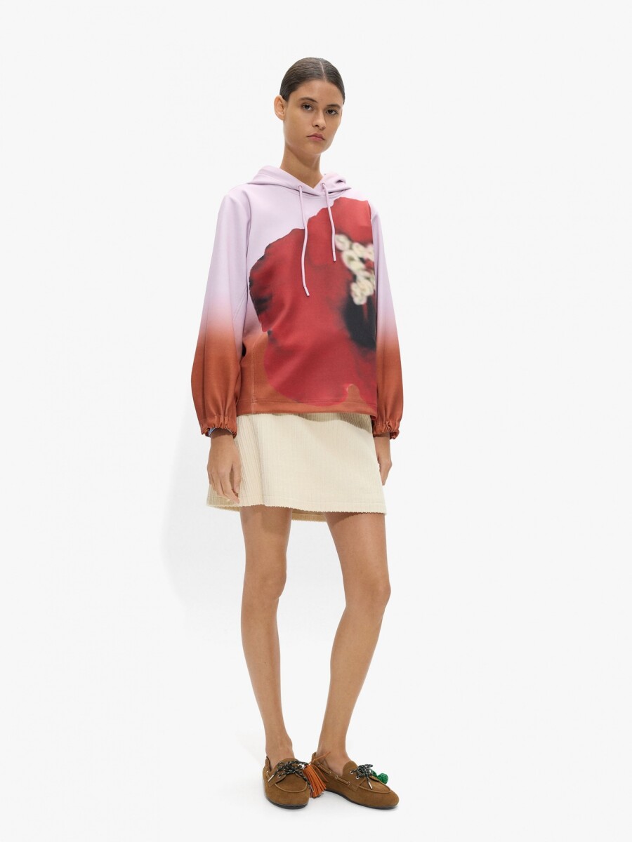Sudadera Con Flor Estampada multicolor