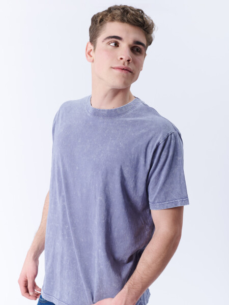 Remera Lavada Azul Piedra