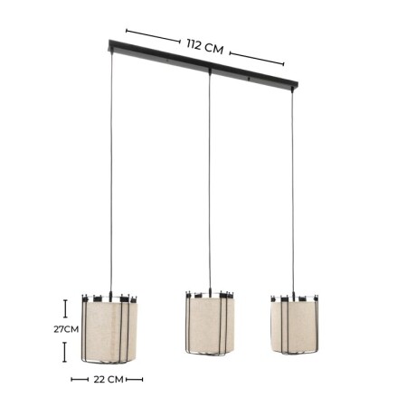ARTEFACTO COLGANTE DECORATIVO KIOTO TRIPLE Lámpara Colgante Kioto Triple
