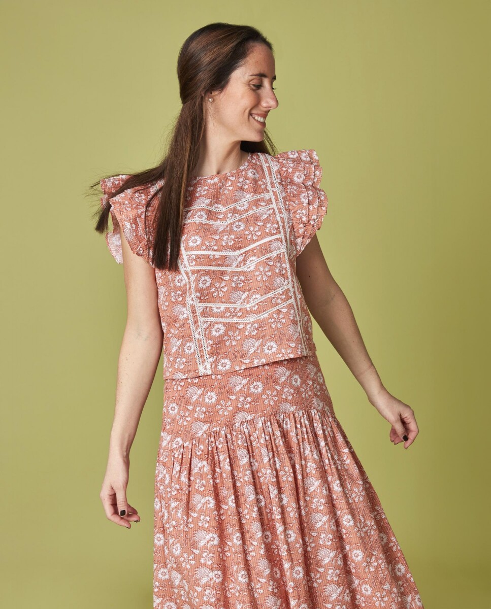 Blusa Flor India - Gris 