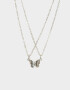 Collares para compartir Con Mariposas Set De Collares Para Compartir De Mariposas - Plateado