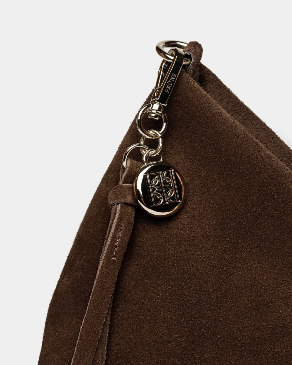 Bandolera The Flapper en cuero gamuza Marron
