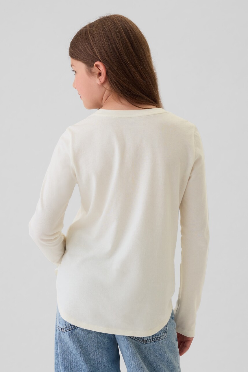 Remera Grafico Manga Larga Niña Ivory Frost