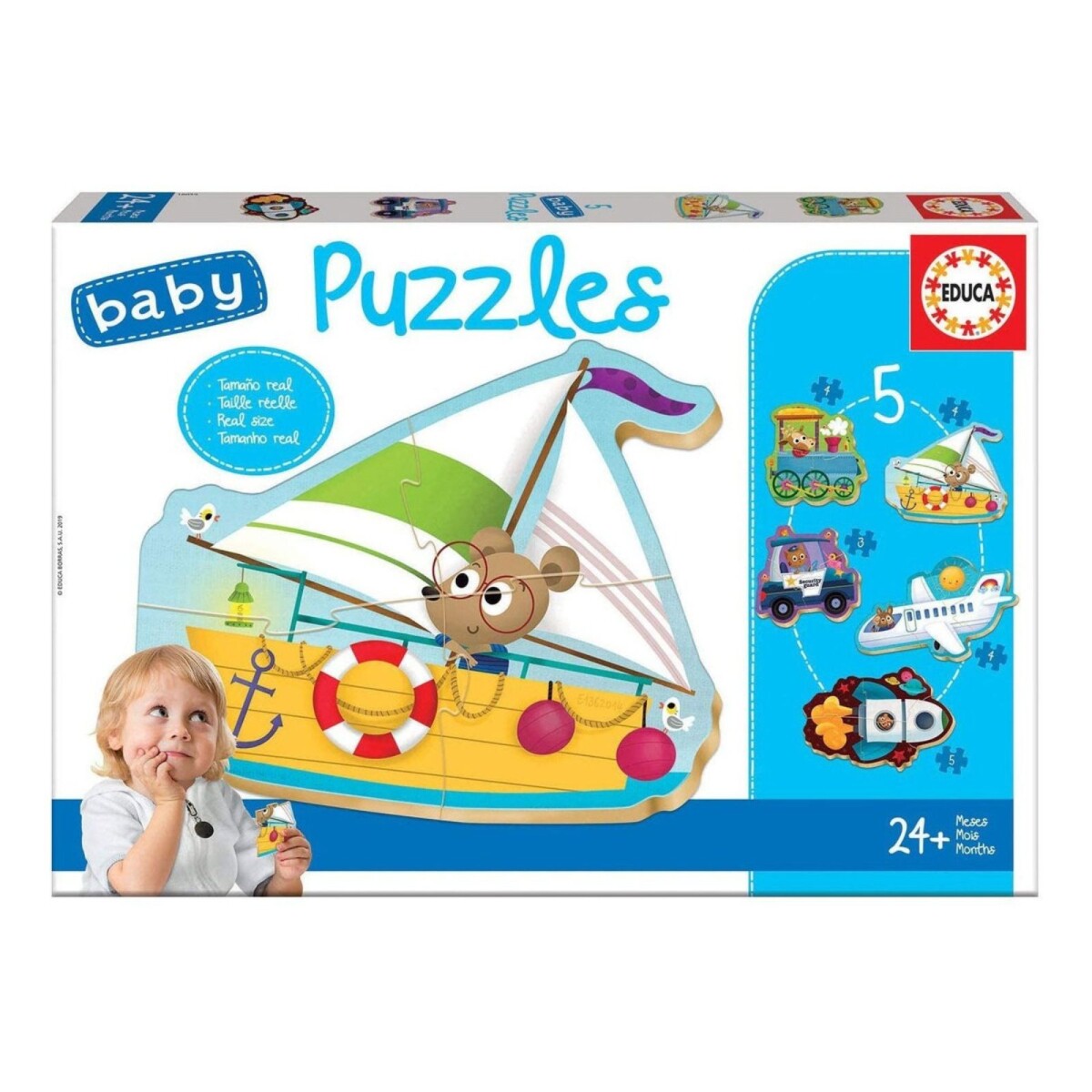 Set Puzzle Barco Avion Rompecabezas Didactico Educa Bebes 