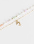 Collares Cortos Beach Set De Collares Con Perlas Y Dije - Dorado