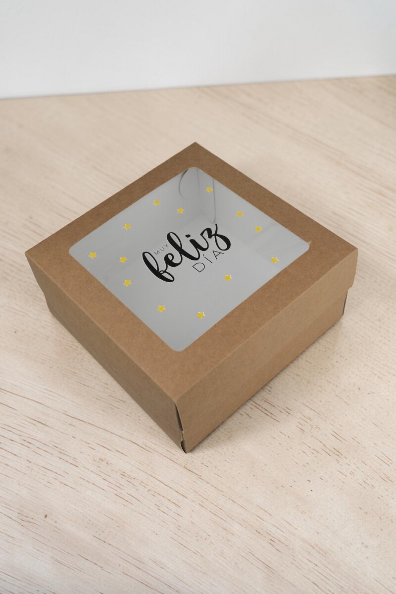 Caja flexi 20x20x9,5. c/visor impreso - MUY FELIZ DIA 