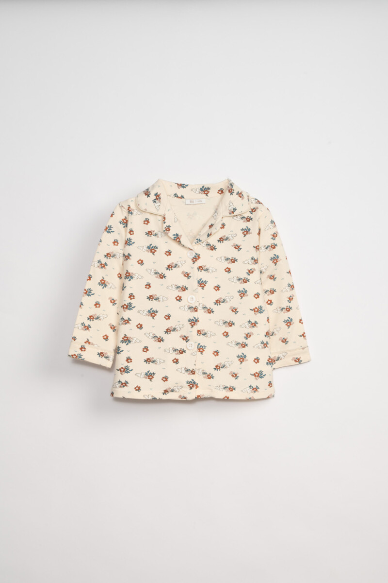 Conjunto pijama Flores Crudo