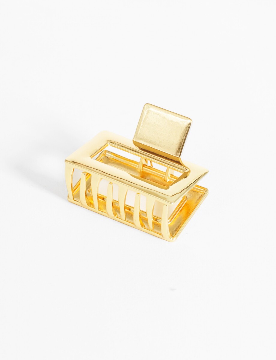 Broche metálico rectangular - dorado 