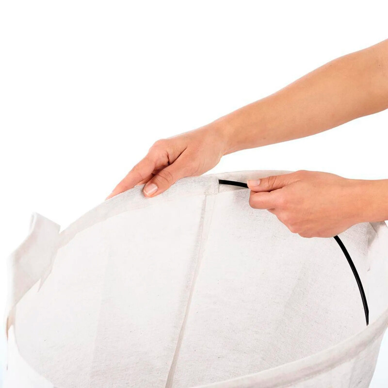 Cesto para ropa de tela canvas D40x55 cm 70 lt BLANCO