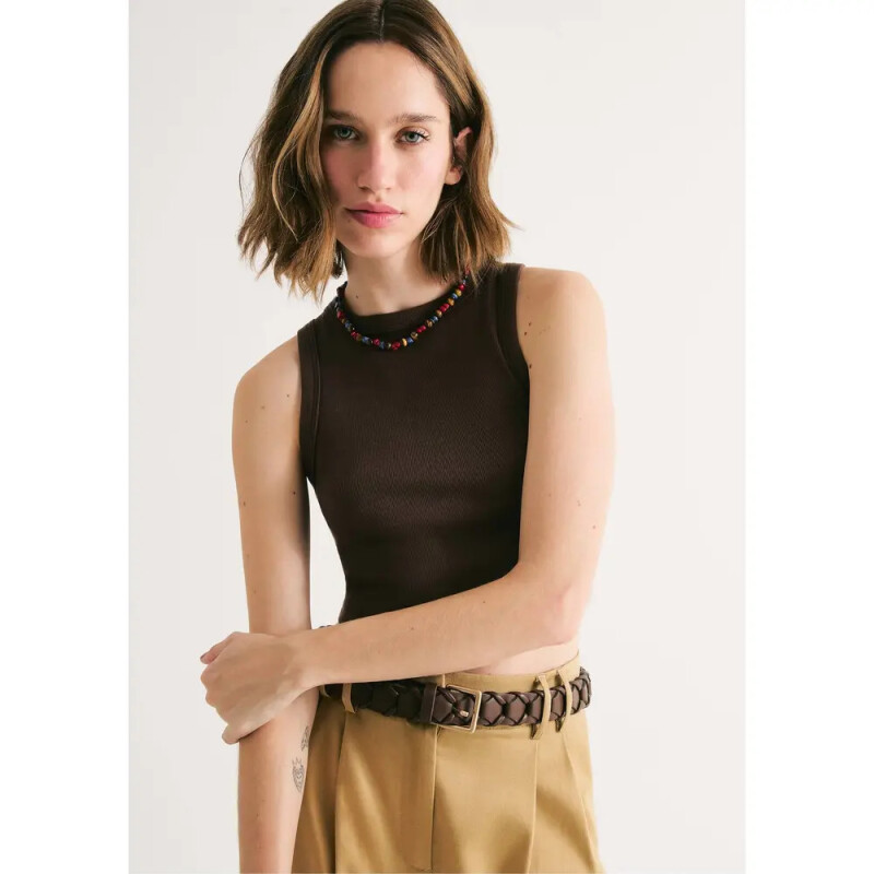 BLUSA SM FEM MARROM ESCURO