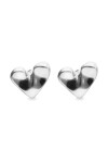 PENDIENTES DE CORAZÓN DE ALEACIÓN DE METALES BAÑADOS EN PLATA DE LEY Pendiente