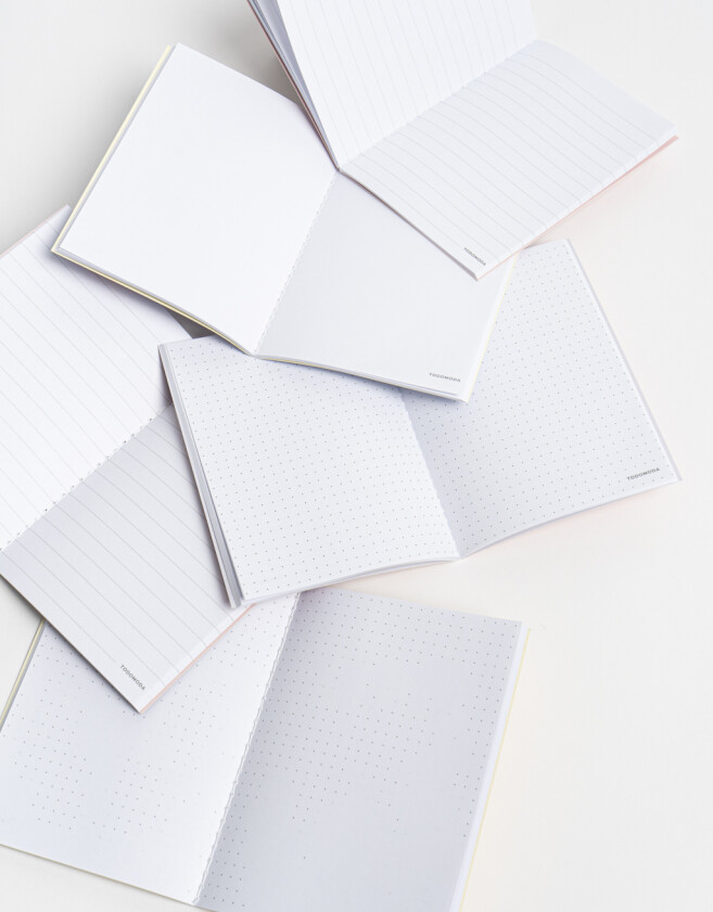 Anotadores Cuadernos y Memos Set De 5 Libretas A6 Cosidas En Cajita - Combinacion Multicolor