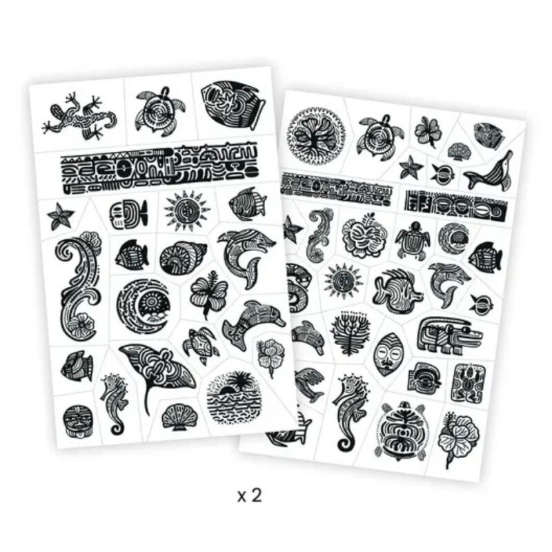 Set x50 Tatuajes removibles para niños Polynesia
