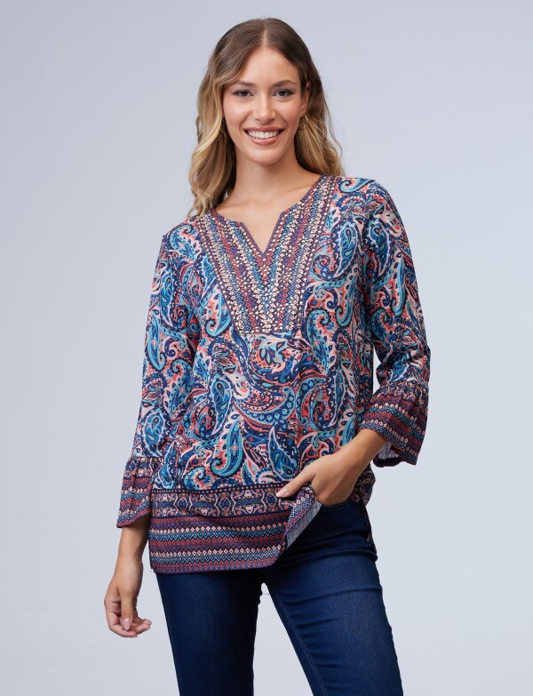 Blusa Print AZUL/MULTI