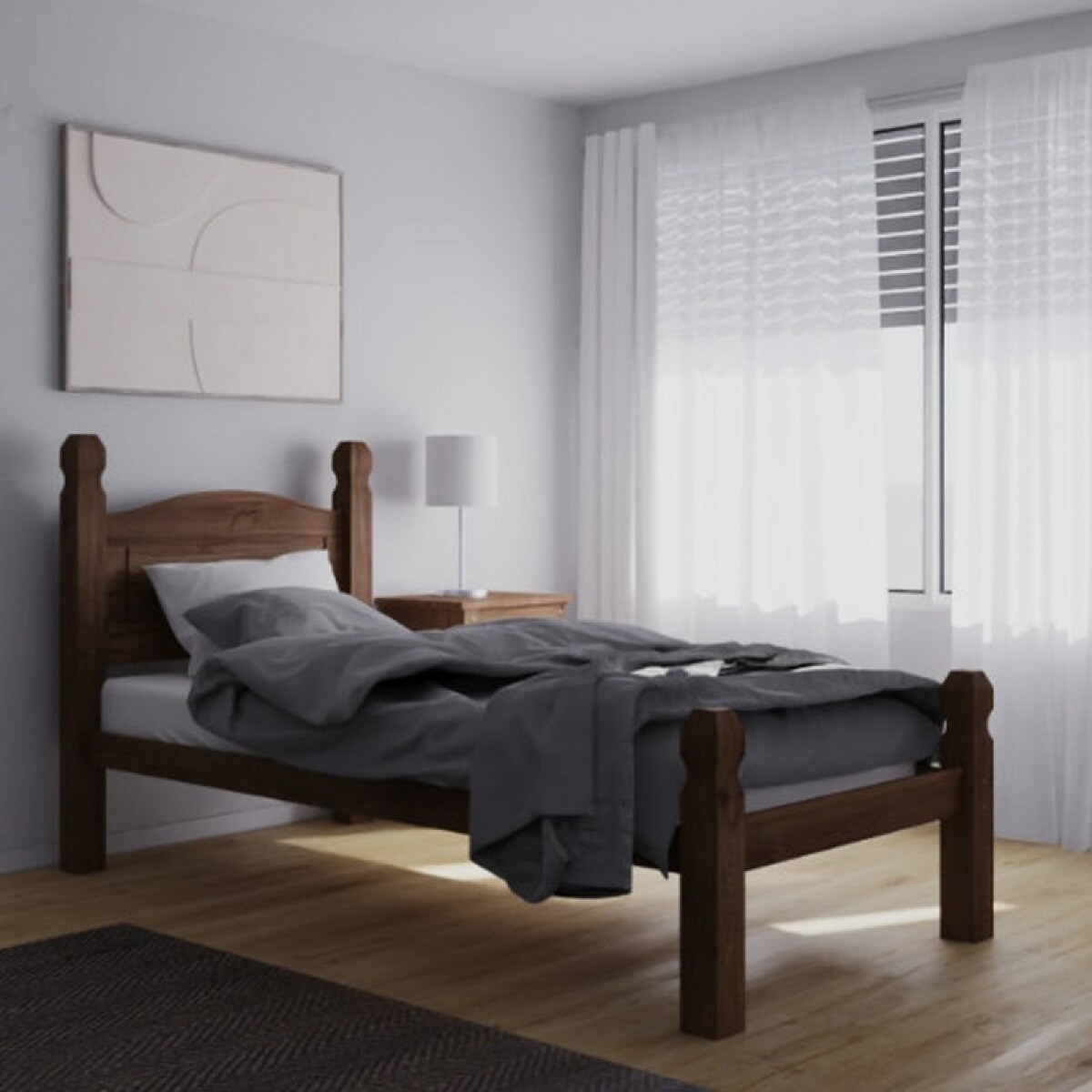 CAMA 1 PLAZA 90X190 NOGAL 