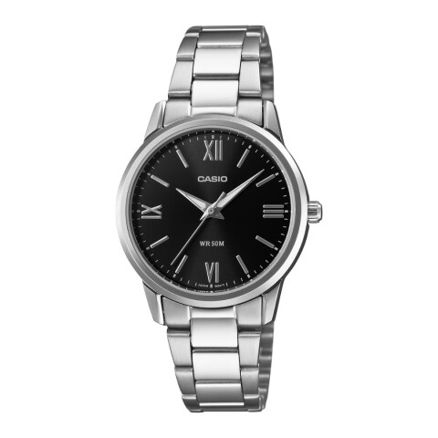 Reloj Casio LTP1303DD 1AVDF para dama con correa de acero Negro