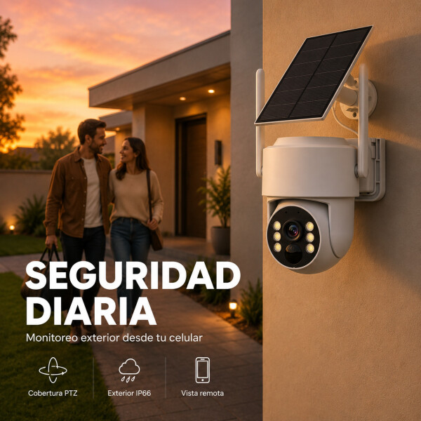Cámara de Seguridad G-Power PTZ 4G Solar 4MP IP66 Blanco