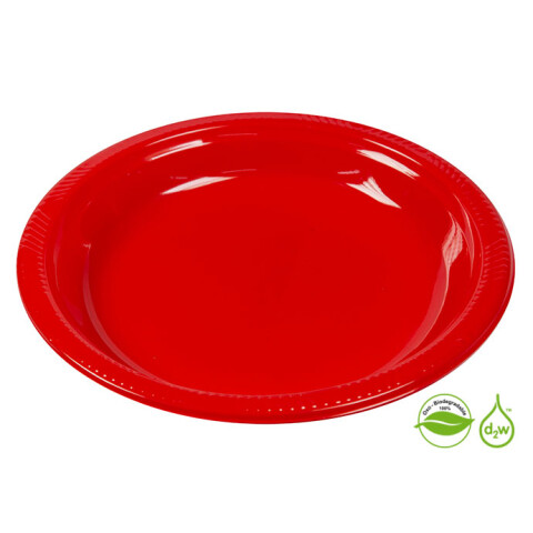 Plato Biodegradable 17cm x10Un Rojo