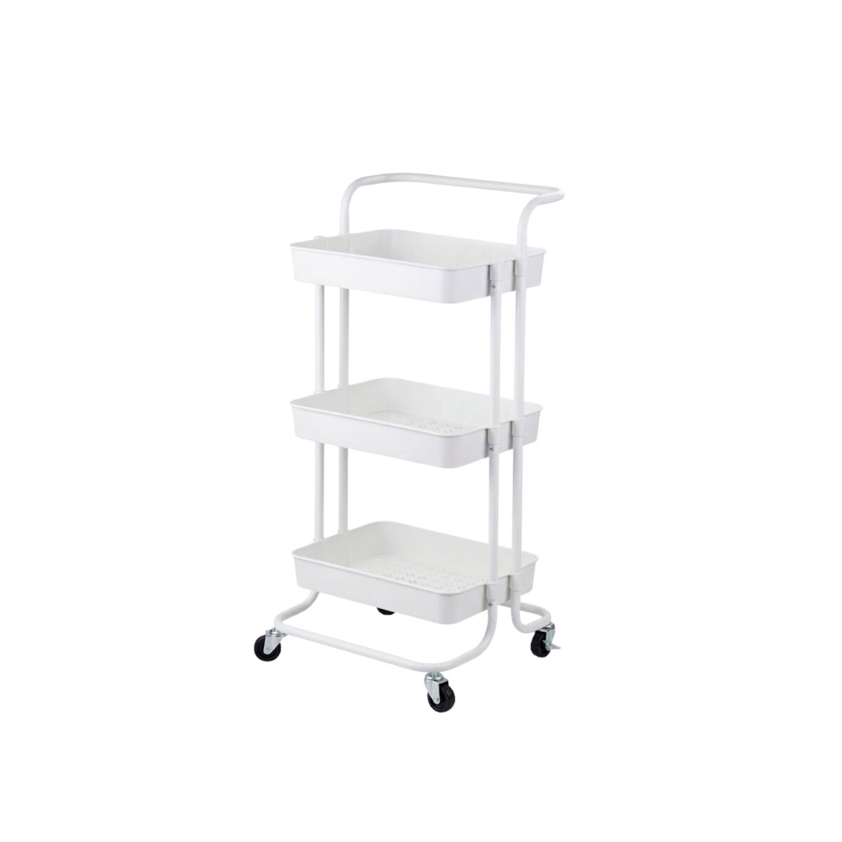 Carrito Organizador 3 Niveles Multiuso con Ruedas - Blanco 