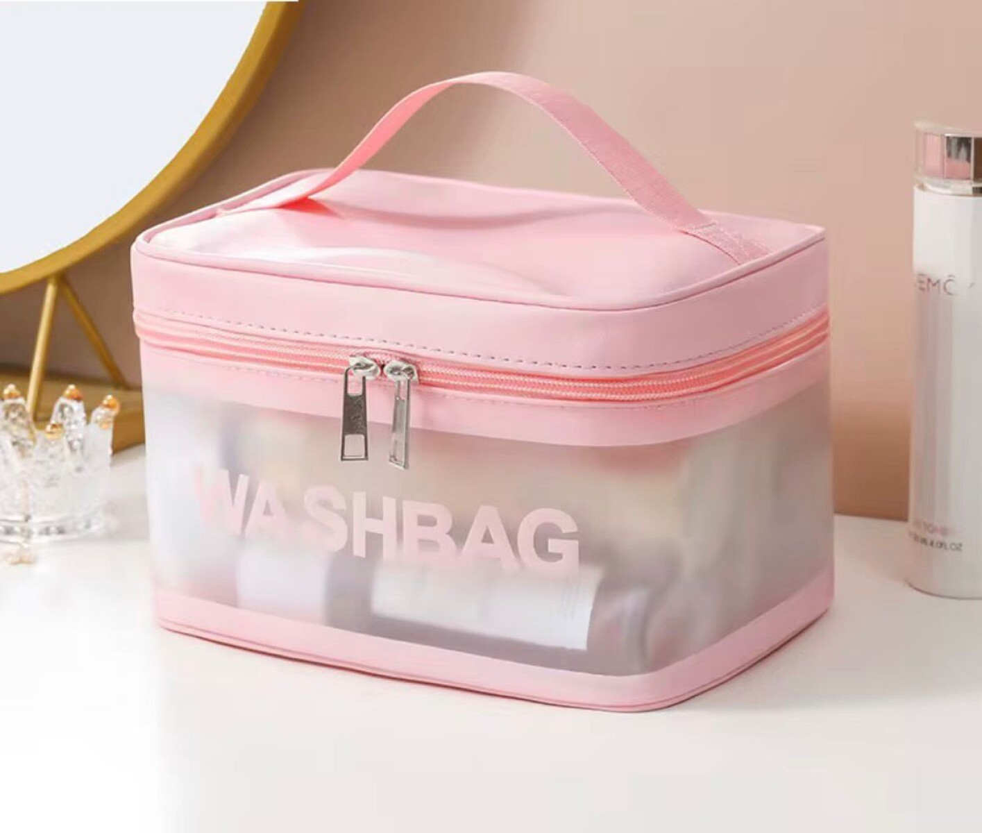 Necessaire Impermeable Ideal Maquillaje - Rosado 