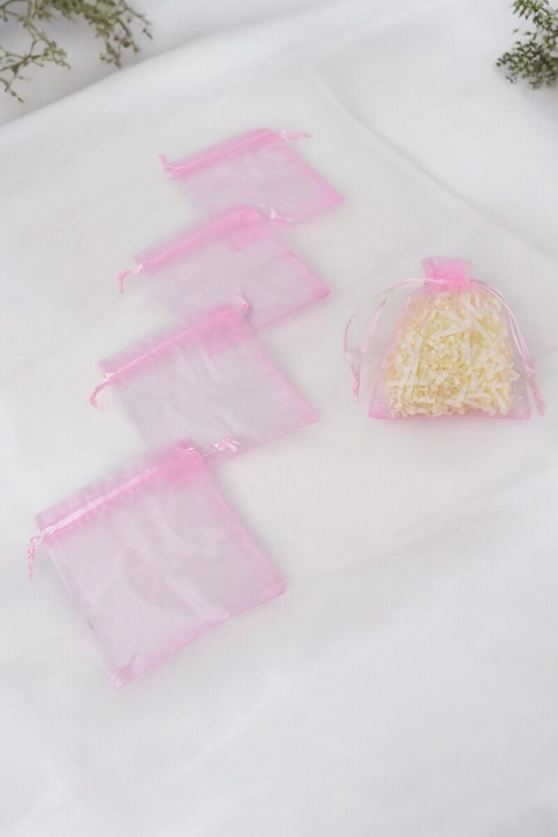 Pack x 100 - Bolsas organza 8x11 cm - ROSA 
