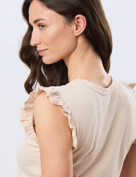 REMERA LISA DE ALGODÓN Beige