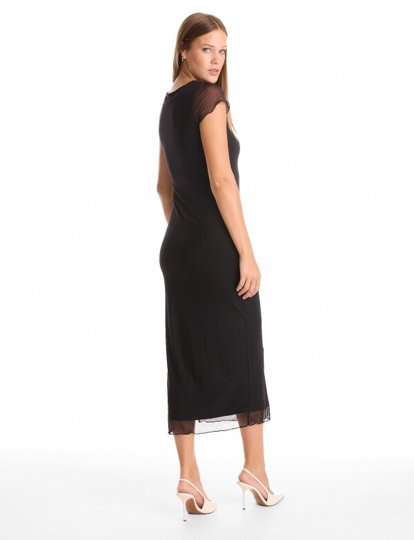 Vestido Midi Microtul NEGRO