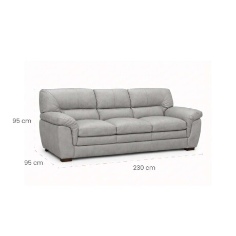 Sillon Livintus 3 Cuerpos Cuero Natural Hielo