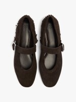 Bailarinas De Piel Con Flecos marron